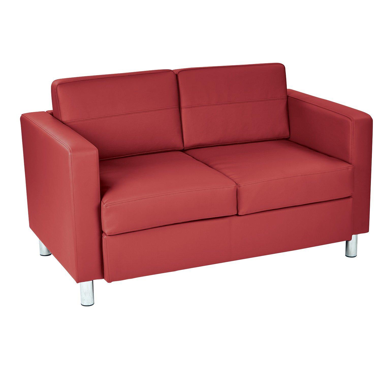 Pacific Loveseat with Chrome Finish Legs, Silver Ion Technology Dillon Fabric Upholstery