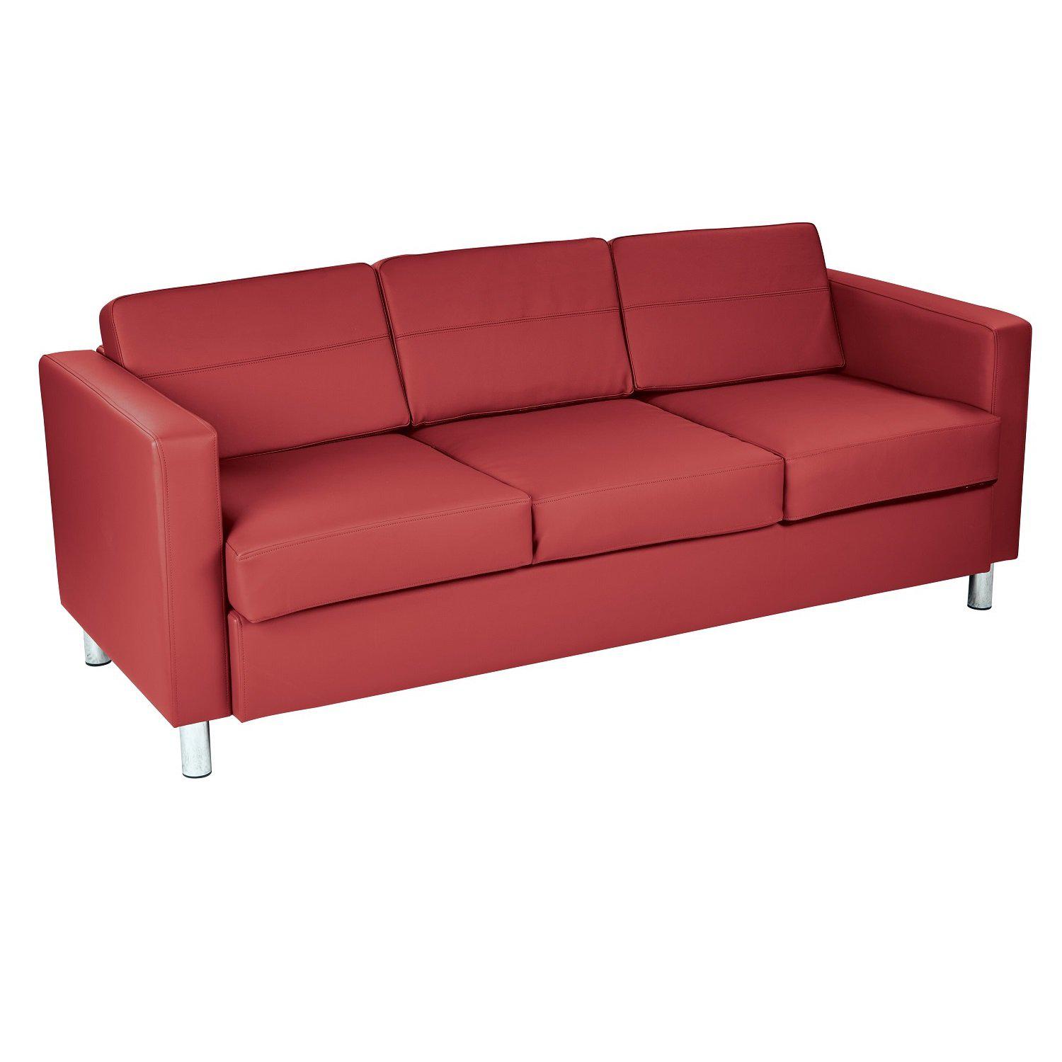 Pacific Sofa with Chrome Finish Legs, Silver Ion Technology Dillon Fabric Upholstery