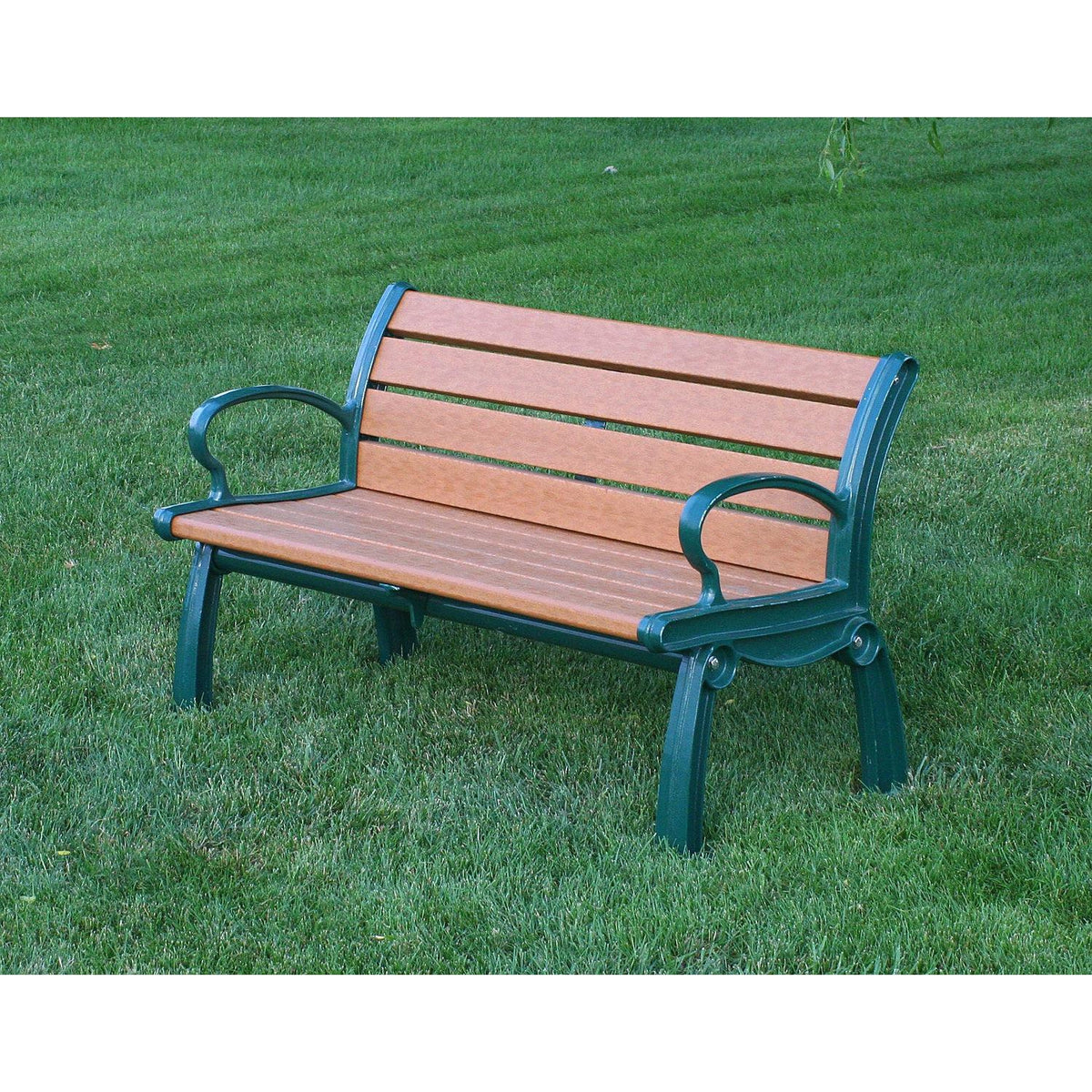 Frog Furnishings Heritage Resinwood Outdoor Bench, 4 Ft. Long