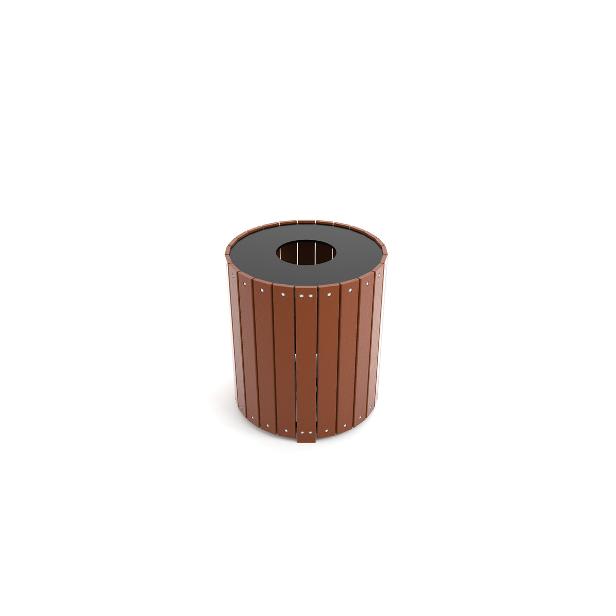 Frog Furnishings Resinwood Round Waste Receptacle, 32 Gallon Capacity