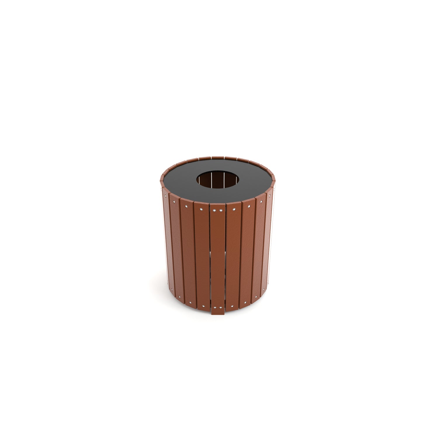 Frog Furnishings Resinwood Round Waste Receptacle, 32 Gallon Capacity