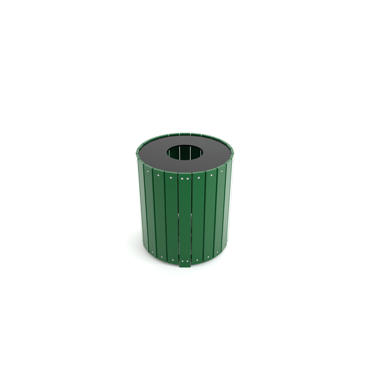 Frog Furnishings Resinwood Round Waste Receptacle, 32 Gallon Capacity