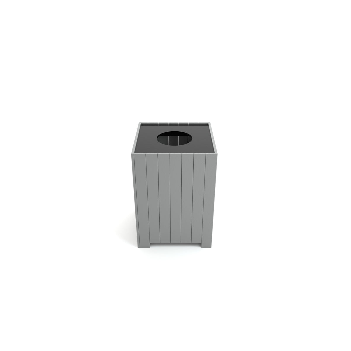 Frog Furnishings Resinwood Square Waste Receptacle, 32 Gallon Capacity