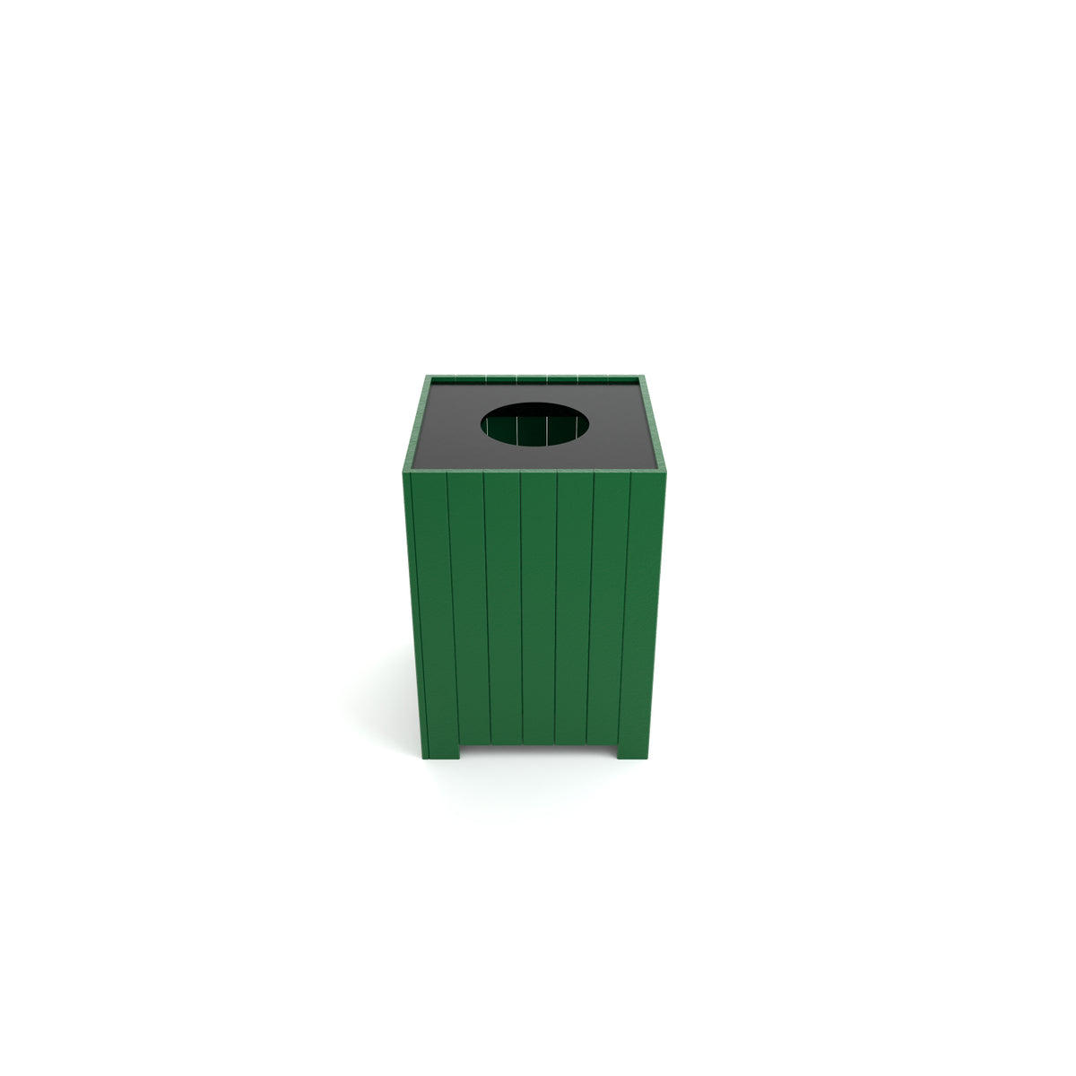 Frog Furnishings Resinwood Square Waste Receptacle, 32 Gallon Capacity