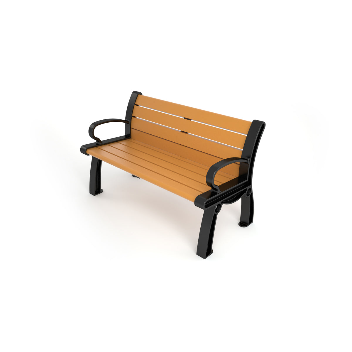 Frog Furnishings Heritage Resinwood Outdoor Bench, 4 Ft. Long