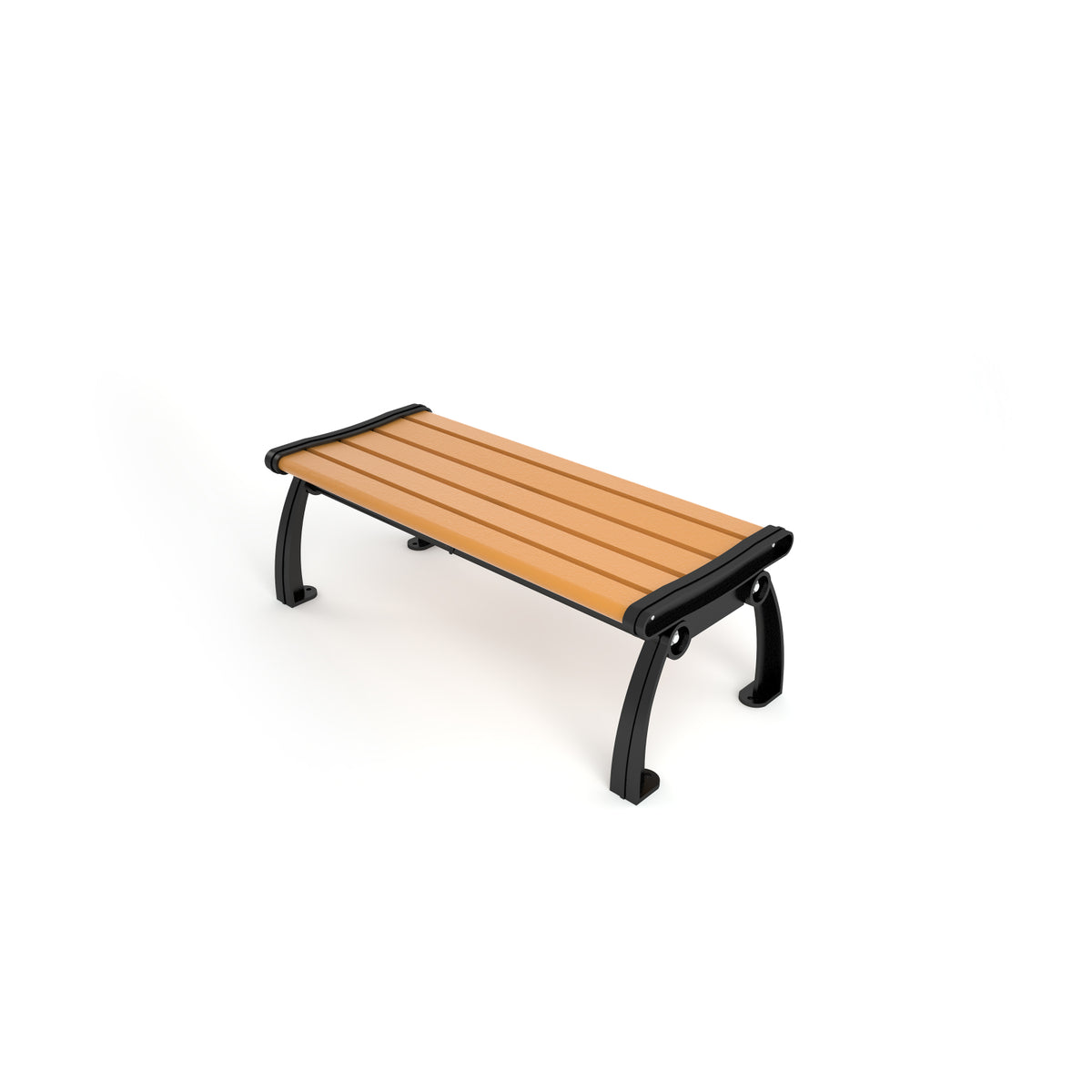 Frog Furnishings Heritage Resinwood Backless Outdoor Bench, 4 Ft. Long