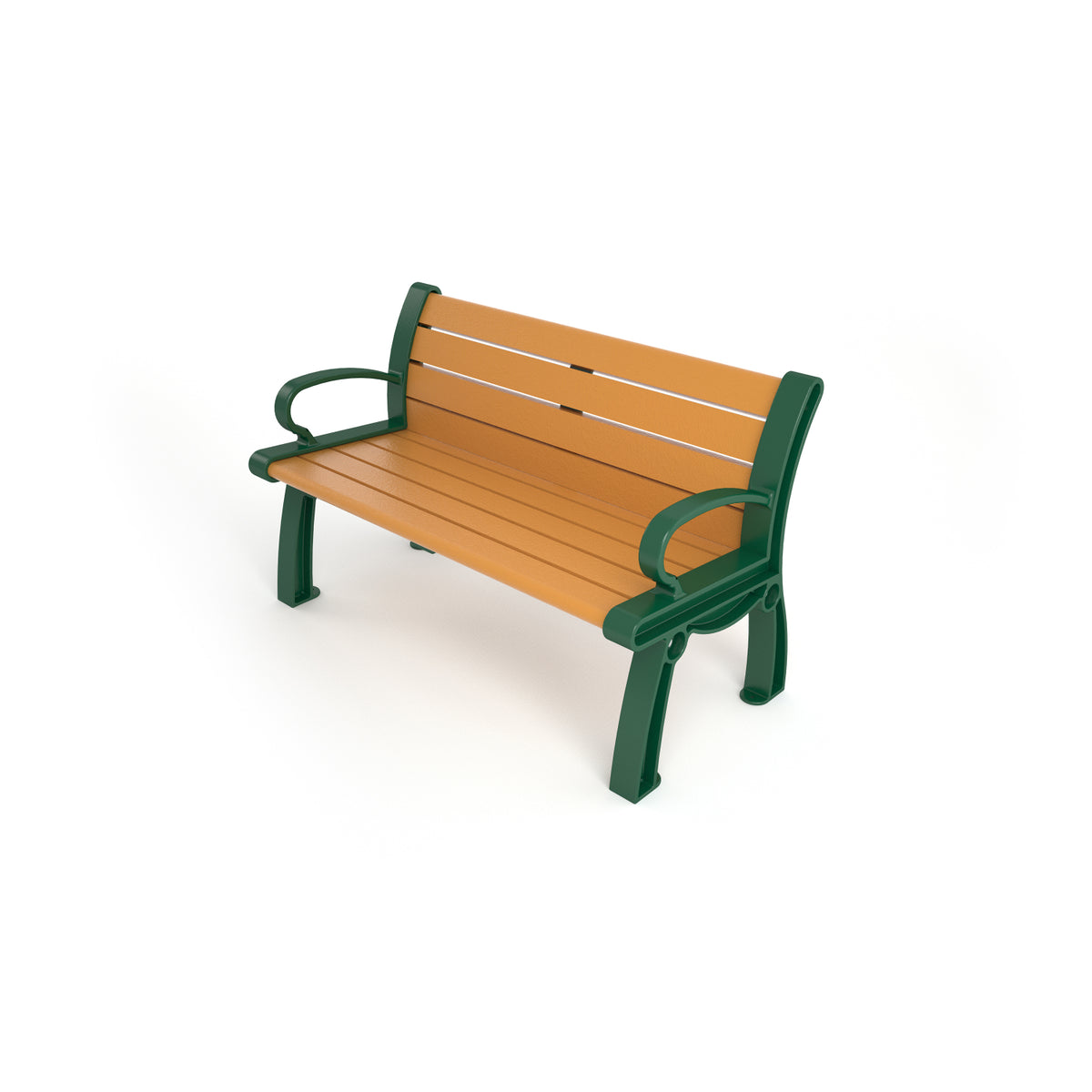 Frog Furnishings Heritage Resinwood Outdoor Bench, 4 Ft. Long