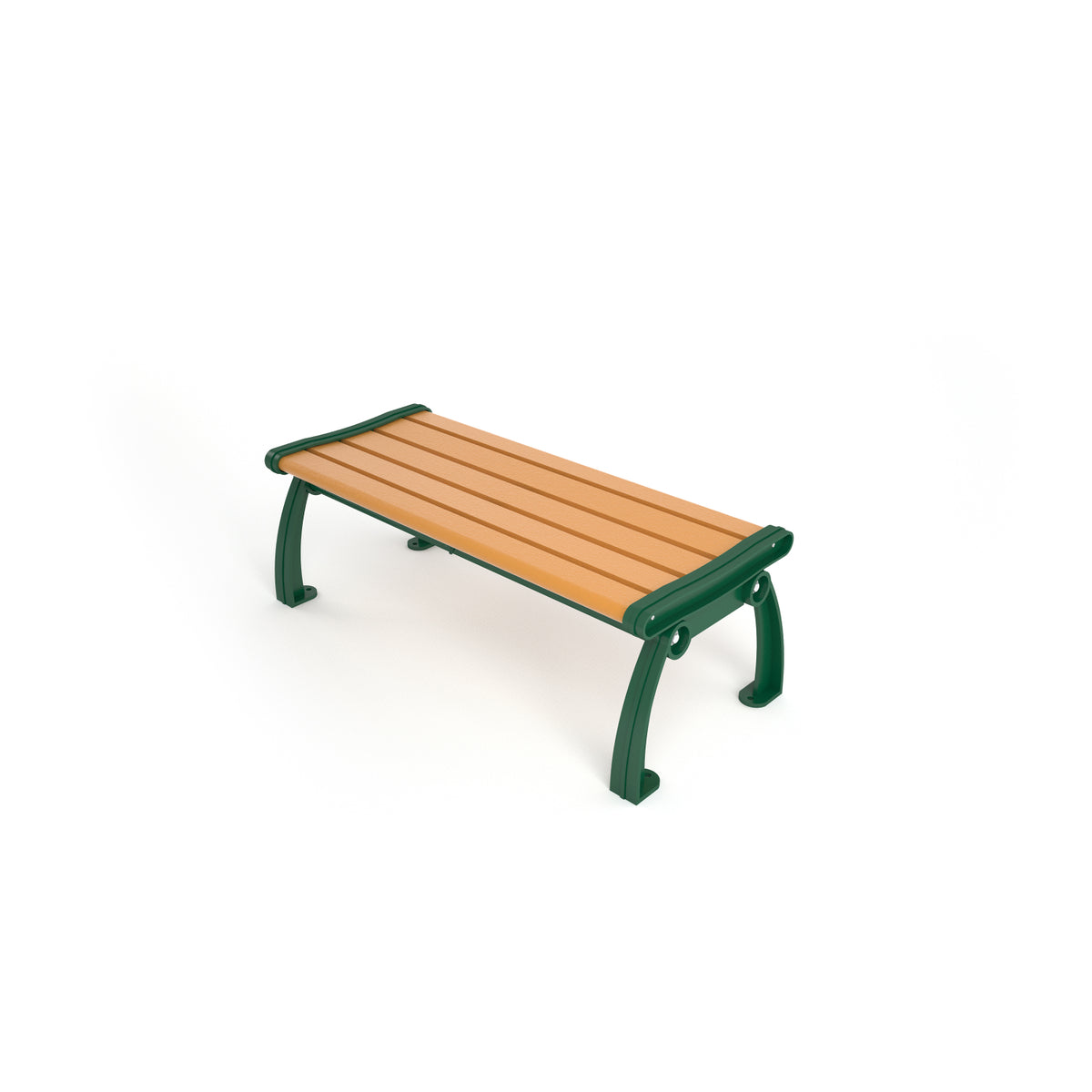 Frog Furnishings Heritage Resinwood Backless Outdoor Bench, 4 Ft. Long