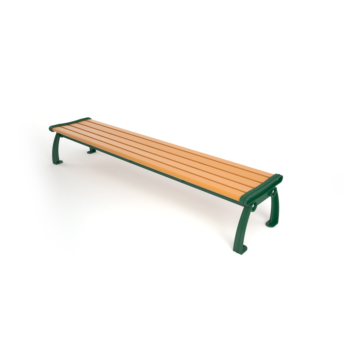 Frog Furnishings Heritage Resinwood Backless Outdoor Bench, 8 Ft. Long