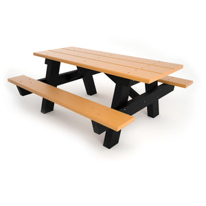 Frog Furnishings A-Frame Resinwood Outdoor Picnic Table, 6 Ft. Long