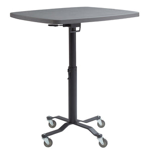 Premium Plus Adjustable Height Café Table, 36" Square, Charcoal Slate Blow Molded Plastic Top