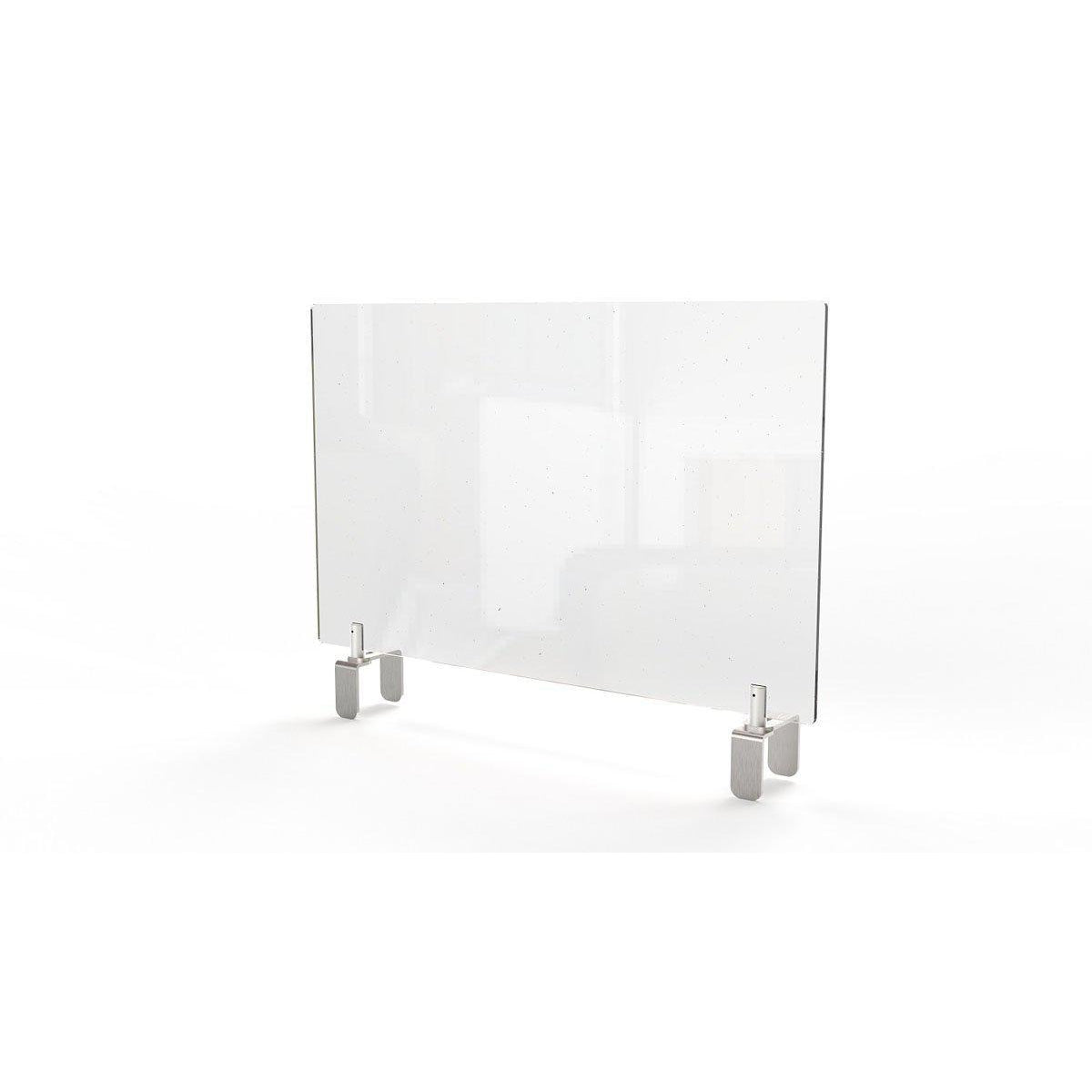 Clear Thermoplastic Partition & Cubicle Extender with Adjustable Clamp Attachment, 18"H x 42"W