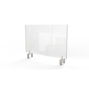 Clear Thermoplastic Partition & Cubicle Extender with Adjustable Clamp Attachment, 18"H x 42"W