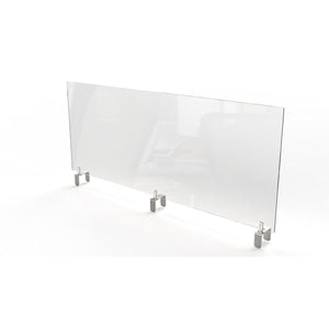 Clear Thermoplastic Partition & Cubicle Extender with Adjustable Clamp Attachment, 18"H x 59"W
