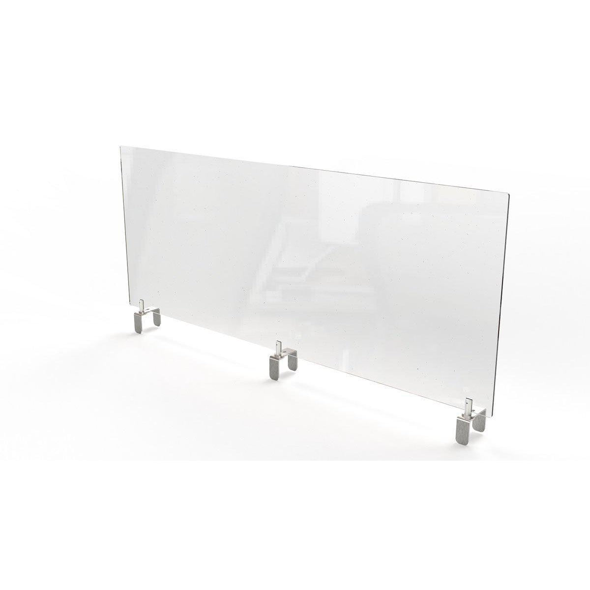 Clear Thermoplastic Partition & Cubicle Extender with Adjustable Clamp Attachment, 24"H x 59"W
