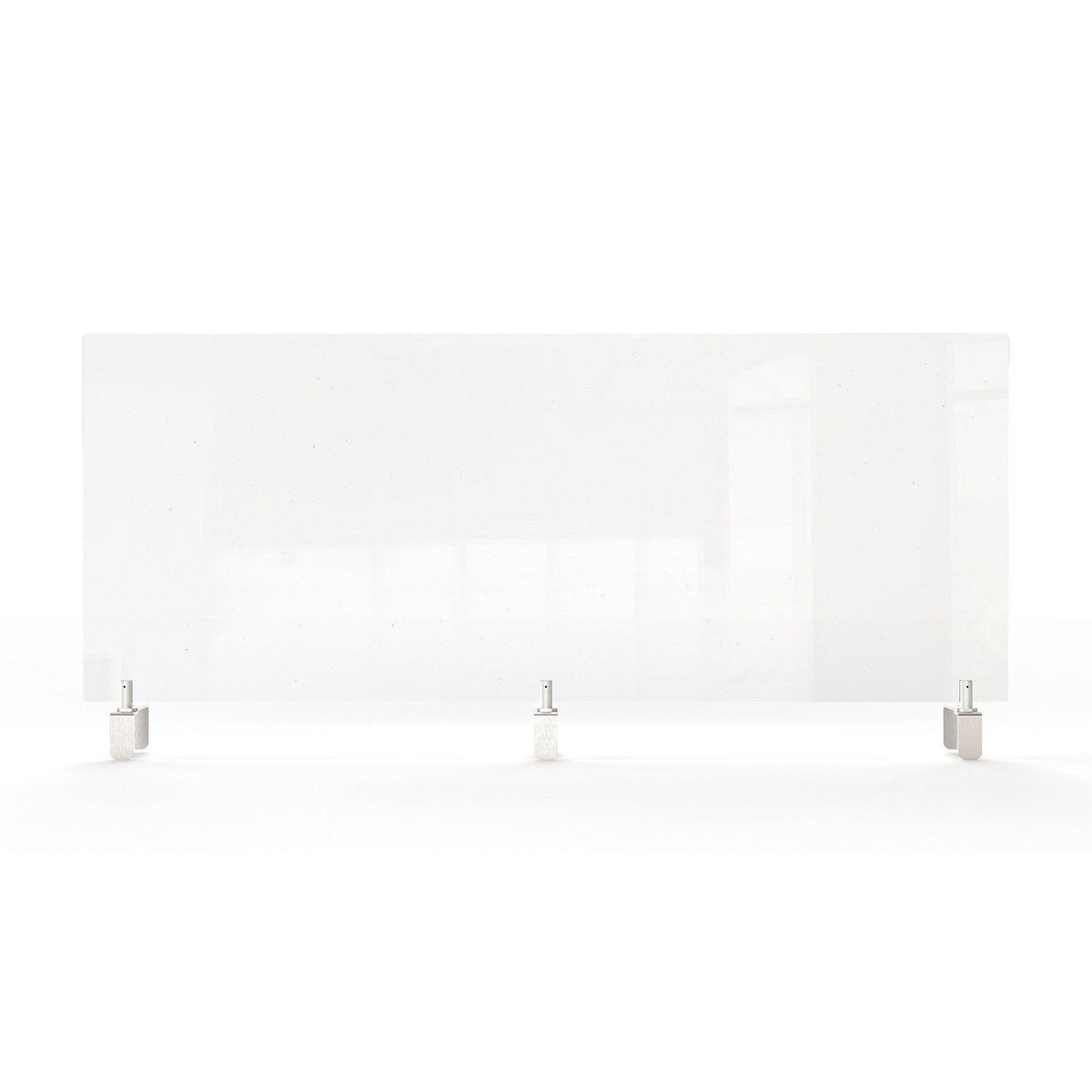 Clear Thermoplastic Partition & Cubicle Extender with Adjustable Clamp Attachment, 24"H x 59"W