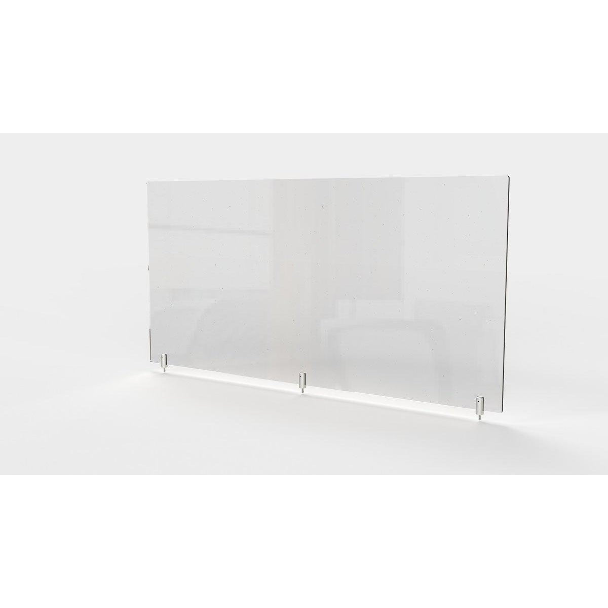 Clear Thermoplastic Partition & Cubicle Extender with Permanent Screw Attachment, 24"H x 59"W