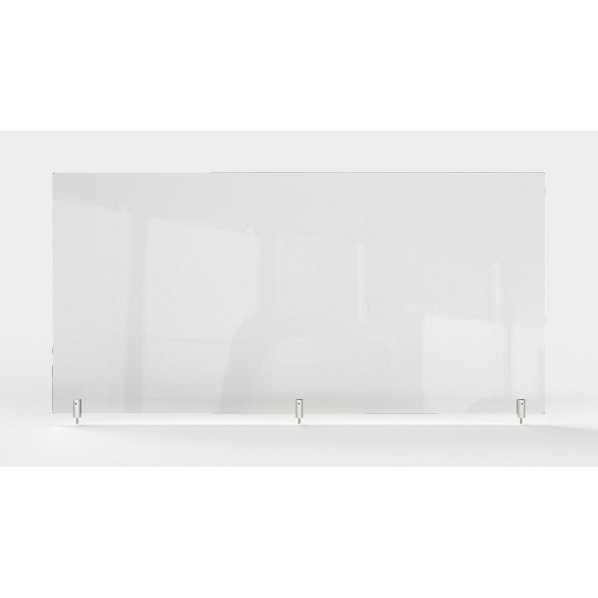Clear Thermoplastic Partition & Cubicle Extender with Permanent Screw Attachment, 30"H x 59"W