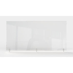 Clear Thermoplastic Partition & Cubicle Extender with Permanent Screw Attachment, 18"H x 59"W