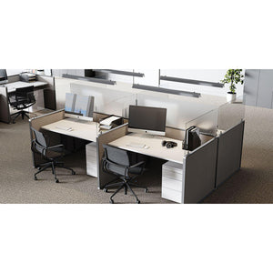Frosted Thermoplastic Partition & Cubicle Extender with Tape Attachment, 24"H x 59"W