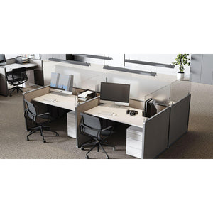 Clear Thermoplastic Partition & Cubicle Extender with Tape Attachment, 24"H x 42"W