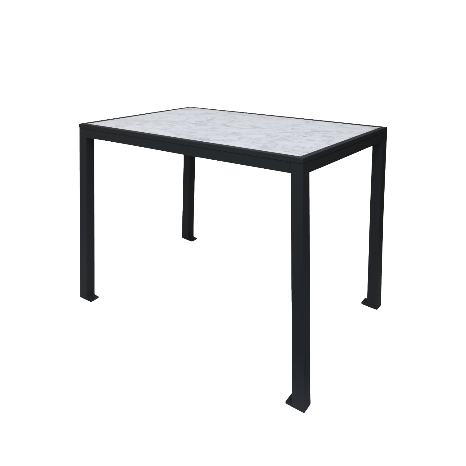 Surf Inlay Outdoor/Indoor 32" x 48" Aluminum 4-Leg Bolt-Down Bar Height Table with Laminate Inlay Top