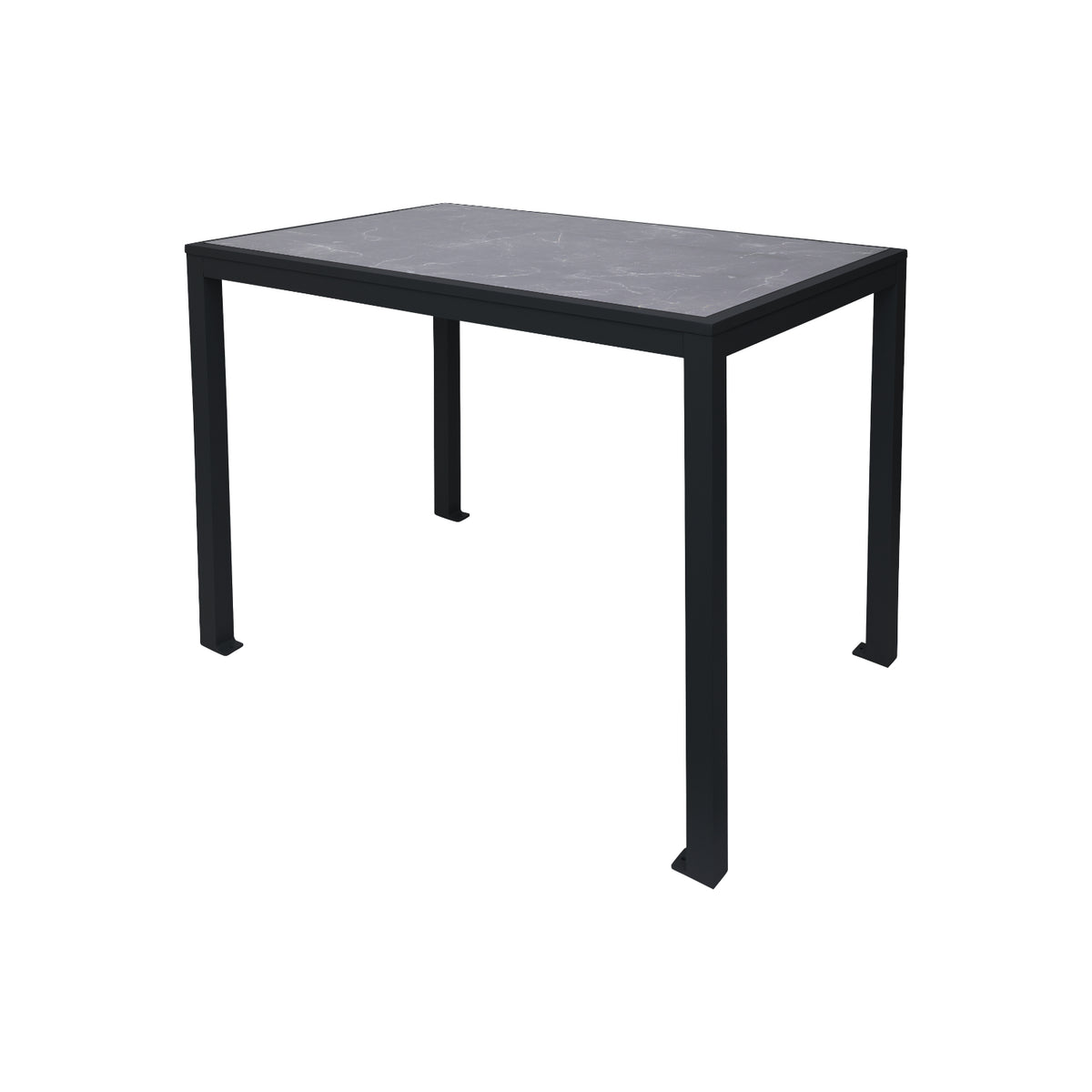 Surf Inlay Outdoor/Indoor 32" x 48" Aluminum 4-Leg Bolt-Down Bar Height Table with Laminate Inlay Top