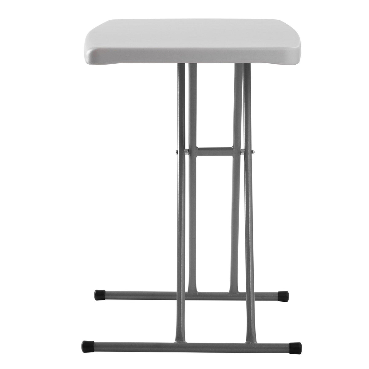 Adjustable Height Blow-Molded Plastic Personal Folding Table, 20" x 30", Speckled Grey Top, Grey Frame