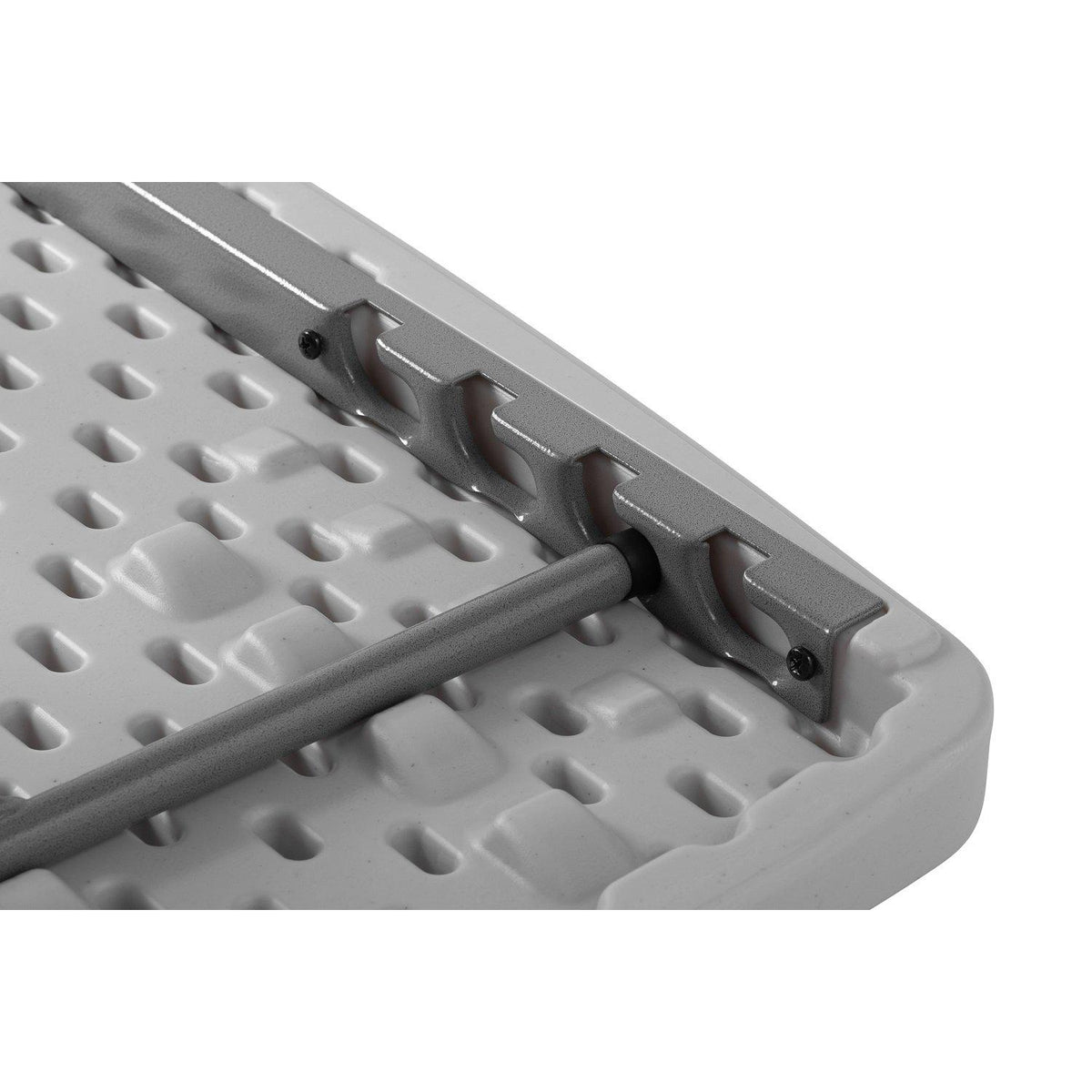 Adjustable Height Blow-Molded Plastic Personal Folding Table, 20" x 30", Speckled Grey Top, Grey Frame