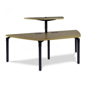 Nextgen P-Series Library & Computer/Technology Table, 37"W x 84"L, Trapezoid, 29" Fixed Height, Shelf
