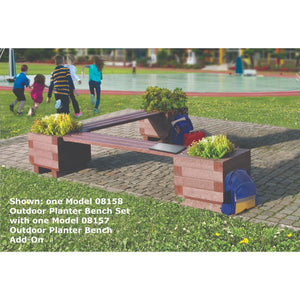 Recycled Plastic Lumber Outdoor Planter Bench Add-On