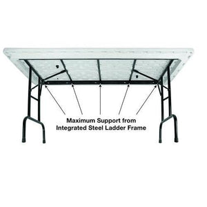 Heavy Duty Commercial Use Blow Molded Folding Table, Standard Colors, Adjustable Height, 30 x 72