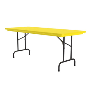 Heavy Duty Commercial Use Blow Molded Folding Table, Primary Colors, Standard 29" Fixed Height, 30 x 72