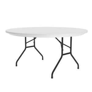 Heavy Duty Commercial Use Blow Molded Folding Table, Standard Colors, Standard 29" Fixed Height, 60" Round