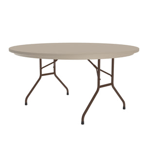 Heavy Duty Commercial Use Blow Molded Folding Table, Standard Colors, Standard 29" Fixed Height, 60" Round