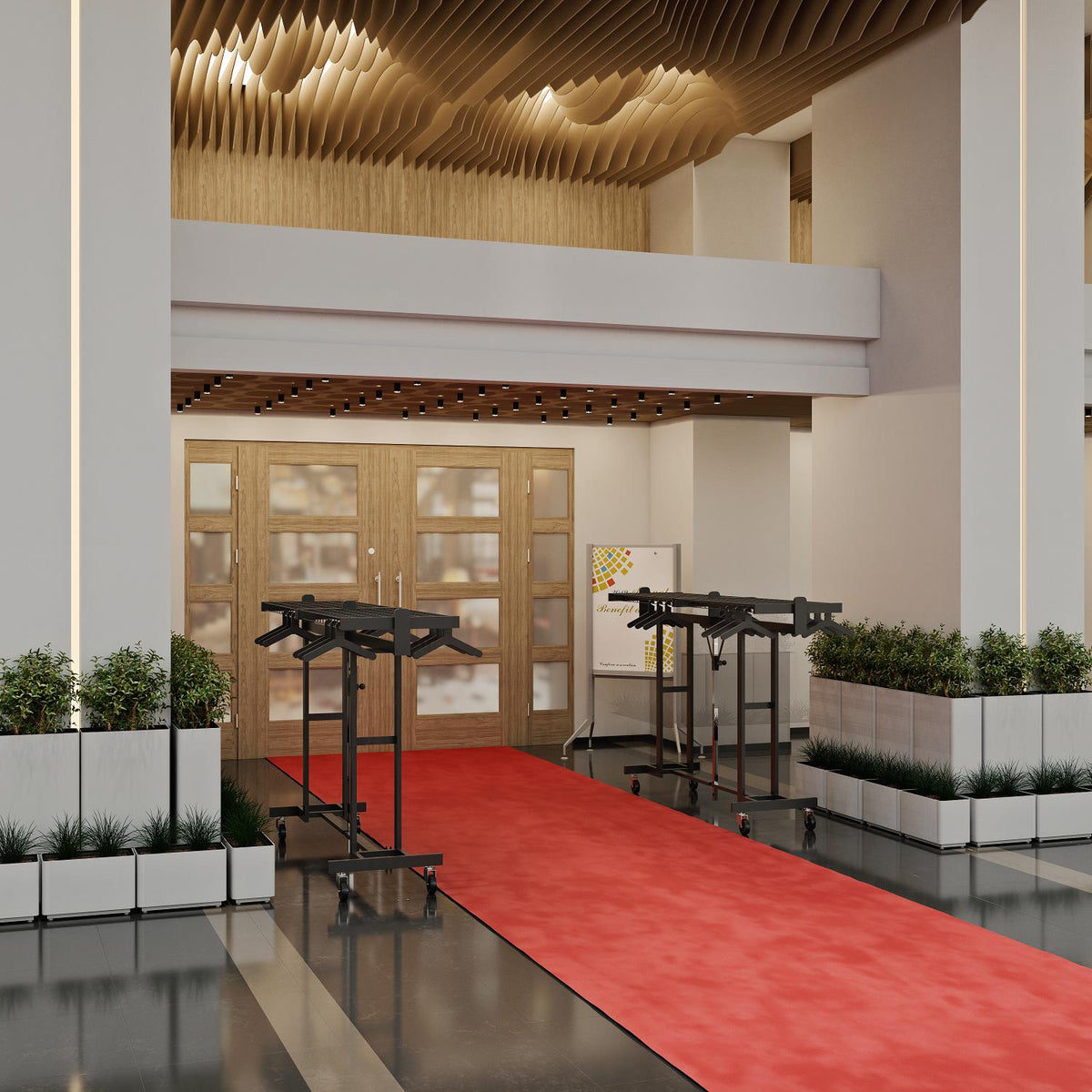 Mega Rak Hanger Stye Folding Coat Rack with Wire Grid Shelves