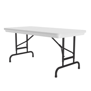 Heavy Duty Commercial Use Blow Molded Folding Table, Standard Colors, Adjustable Height, 24 x 48