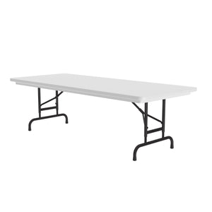 Heavy Duty Commercial Use Blow Molded Folding Table, Standard Colors, Adjustable Height, 30 x 60