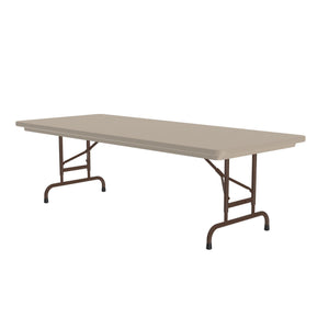 Heavy Duty Commercial Use Blow Molded Folding Table, Standard Colors, Adjustable Height, 30 x 60