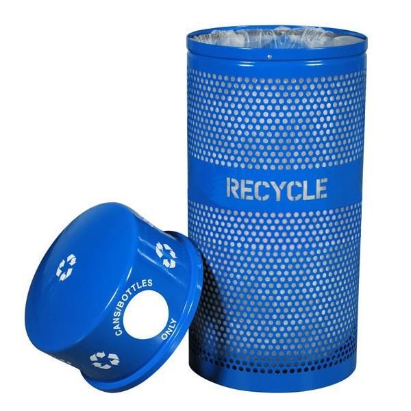 Landscape Series Outdoor Recycling Receptacle, 34 Gallon Capacity