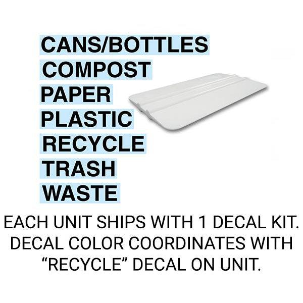 Metro Collection Single Stream Tapered Indoor Recycling Receptacle, Stainless Steel Finish with Black Lid