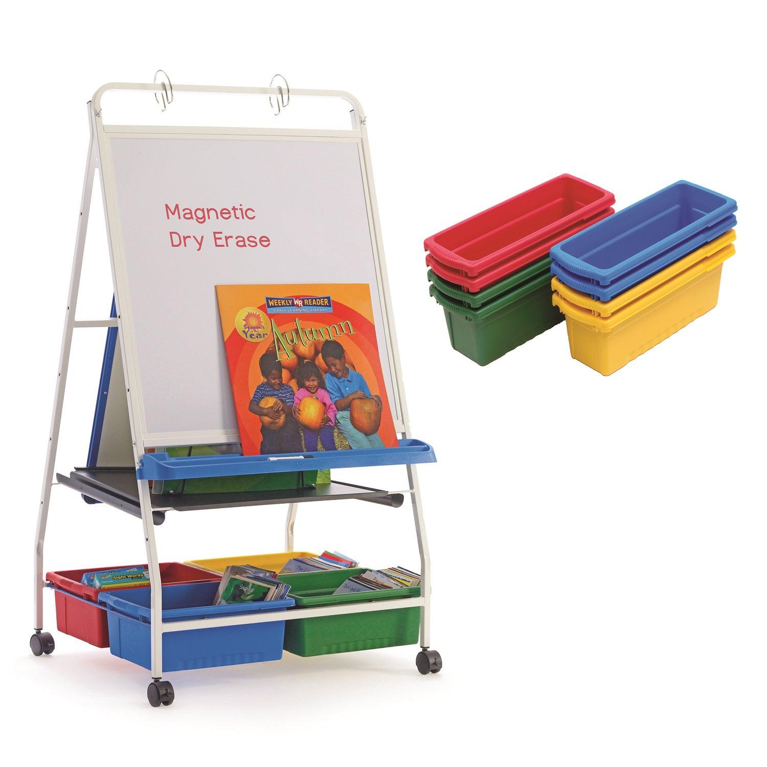 Classic Royal Reading/Writing Center with 8 Small Open Tubs