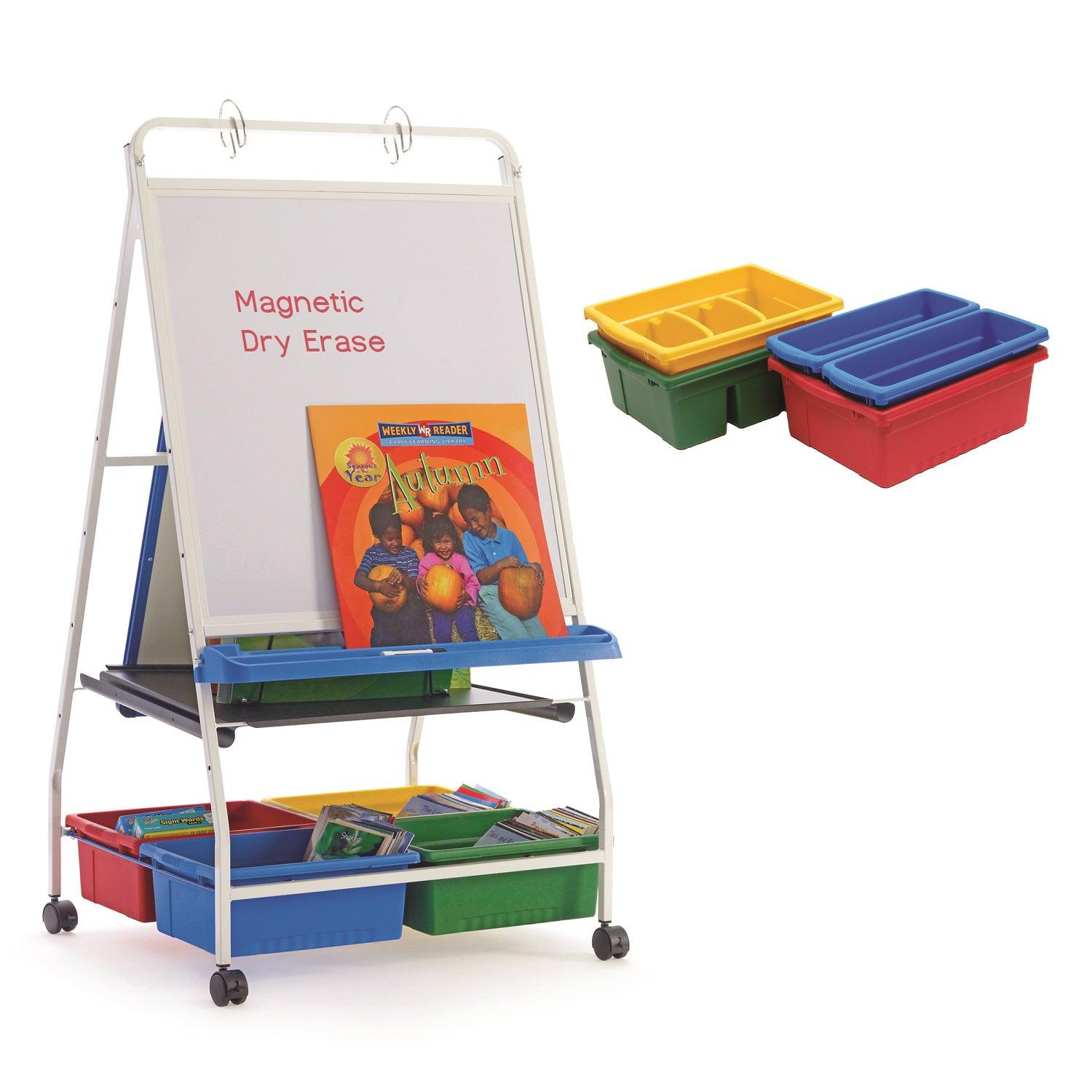 Classic Royal Reading/Writing Center with 2 Small, 1 Large and 2 Divided Tubs