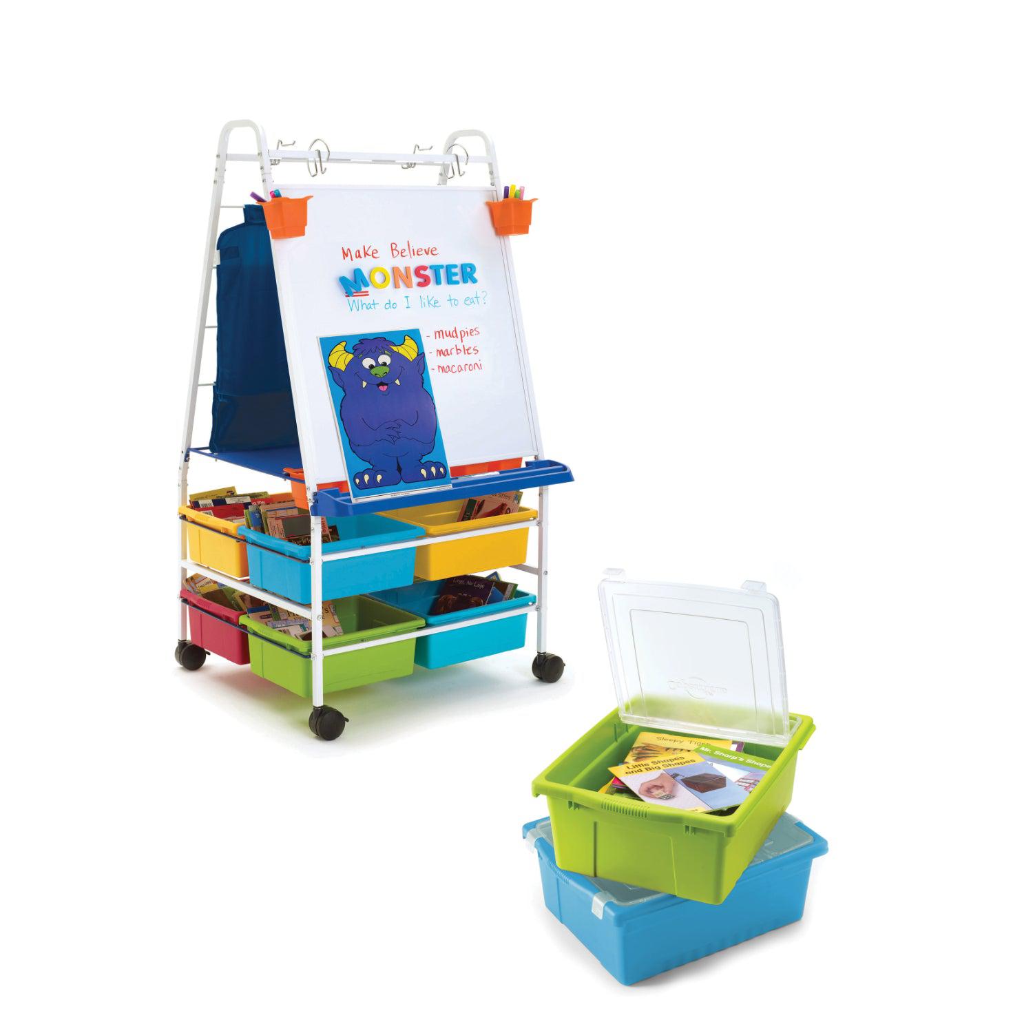 Premium Royal Reading/Writing Center, Vibrant Tub Combo with Lids