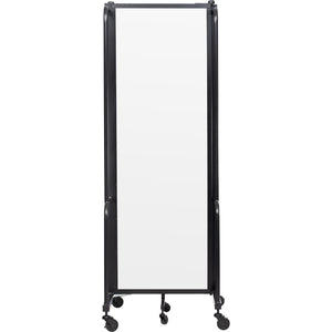 Robo Frosted Acrylic Room Divider with Black Frame, 6' Height, 3 Sections