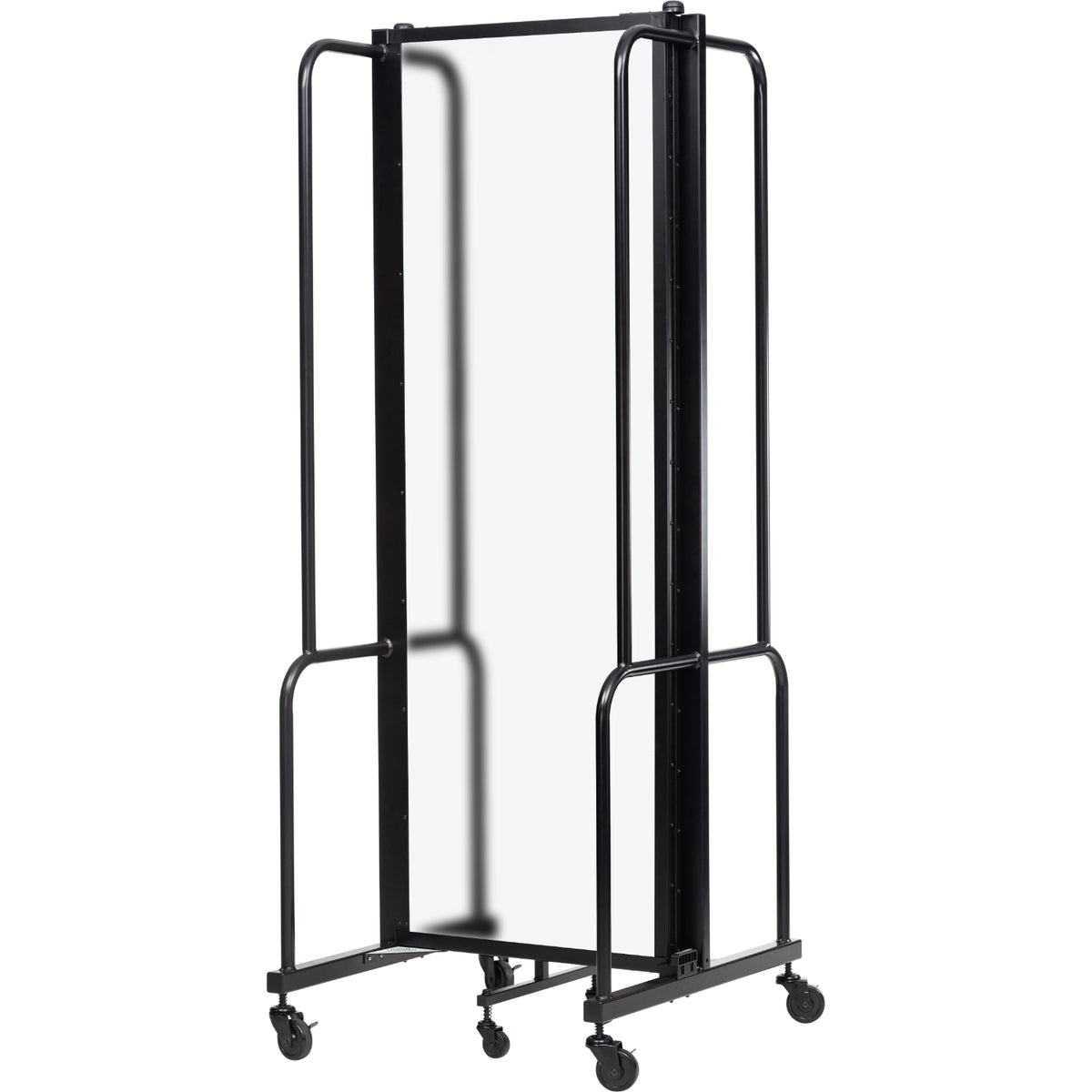Robo Frosted Acrylic Room Divider with Black Frame, 6' Height, 3 Sections