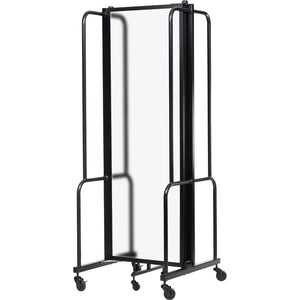 Robo Frosted Acrylic Room Divider with Black Frame, 6' Height, 3 Sections