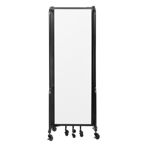 Robo Frosted Acrylic Room Divider with Black Frame, 6' Height, 5 Sections