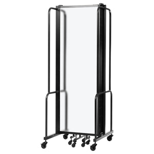 Robo Frosted Acrylic Room Divider with Black Frame, 6' Height, 5 Sections