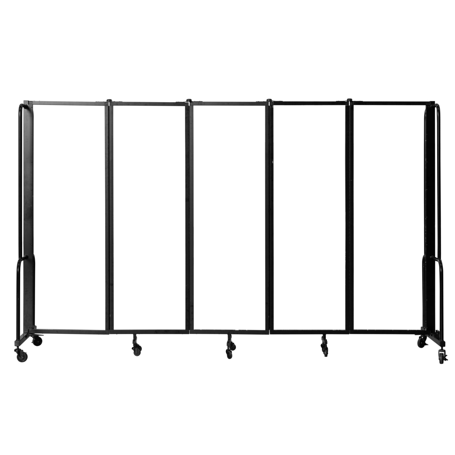 Robo Whiteboard Room Divider with Black Frame, 6' Height, 5 Sections